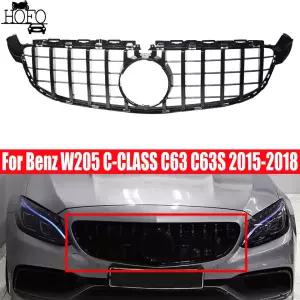 벤츠 W205 C클래스 C63 C63S 15-18 GT 스타일 프론트 그릴 호환