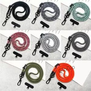 1PC 120CM Crbody 매는 밧줄 스트랩 체인 전화 케이스 커버 스포츠 등산 다채로운 나일론 단일 코드 로프