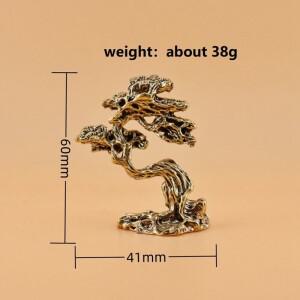 1Pcs 38g 황동 미니 환영 소나무 인형 풍경 작은 분재 동상 장식 액세서리