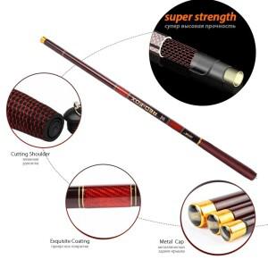 Goture RED FOX 3.0-7.2M 스트림 낚싯대 탄소 섬유 텔레스코픽 초경량 잉어 텐카라 태클