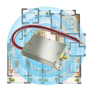EDUP AB082 광대역 RF 전력 증폭기 모듈 38dB 게인 40dBm 출력 24-28V 8V PLUS 2V 신호