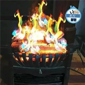 캠핑 불꽃 불꽃 화려한 색깔 가루 놀이 색상 모닥불 파이어 장작