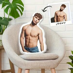 맞춤형 커플 사진 베개 - 재미있는 3D 프린팅 플러시 쿠션, 개인 디자인, 소파 및 침실 장식에 적합, 이상