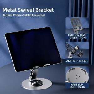 720° Rotation Mobile Phone Holder All Metal Aluminum Tablet For iPad Folding Shaft Bracket Anti Fa