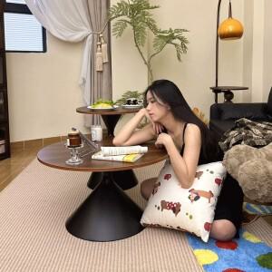 새로운 창조적 인 미니멀리스트 라운드 커피 테이블 세트 패션 다목적 작은 아파트 거실 장식 간단한 하이