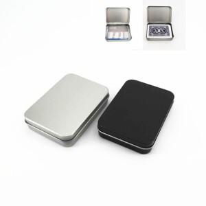 1pcs 금속 주석 실버 블랙 플립 스토리지 박스 도구 상자 돈 동전 캔디 키 명함