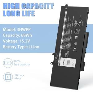 68Wh 3HWPP 노트북 배터리 for Dell Lavity 5401 정밀 Inspiron 7506/7500 2-in-1 Black 10X1J N2NLL 1VY7