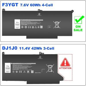 F3YGT 60WH Latitude 7480 배터리 2X39G Dell 12 7000 7290/13 P29S002/14 P73G002
