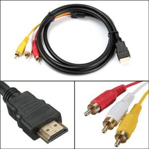 블랙 SCART 포노 어댑터, HDMI 호환 S-비디오-3 RCA AV 오디오 커넥터 스테레오 케이블, DVD TV 셋톱 박스