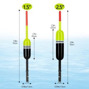 THKFISH 5개입 스프링 낚시찌 1.5인치 발사나무 슬립 보버 크래피 배스 부표