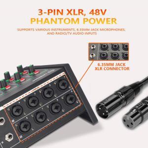 LMBGM MX-8 프로페셔널 8채널 믹싱 콘솔 원클릭 출력 모드 무대 공연 밴드에 적합