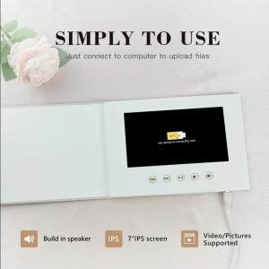 맞춤형 커버 비디오 앨범 7인치 IPS 디스플레이 메모리 북 웨딩 사진 프레임 스냅 4GB 사랑 인사 카드