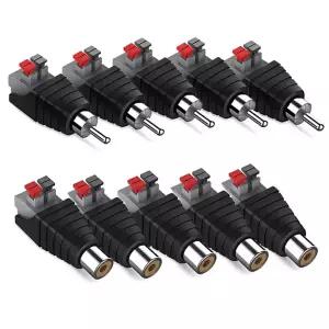 41040Pcs RCA 플 남성 여성 커넥터 RCA 로터스 헤드 용접없는 오디오 스피커 프레스 유형 터미널 AV 플 소