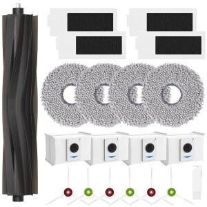 ECOVACS용 T20 OMNI 액세서리 /MAX /PRO 진공청소기 | 키트 구성품: 메인 브러시 1개 + 필터 4개 대걸레 패드 진공백 사이드 6개
