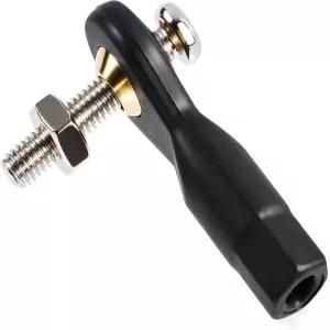 FOCMKEAS M2x19mm 링크 타이로드 엔드 볼 헤드 나사 포함 검은색 플라스틱 RC 모델 자동차 보트 비행기 DIY