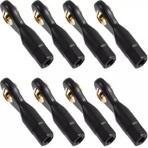 FOCMKEAS 8개입 M2x19mm 링크 타이로드 엔드 볼 헤드 검정 플라스틱 RC 모델 자동차 보트 비행기 DIY
