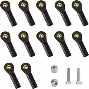 12Pcs M2 레버 조향 링크 타이로드 엔드 볼 헤드 조인트 RC 항공기 KT 모델 부품 나사 및 너트 포함