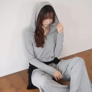 [하늘바라기]헨리넥 후드 와이드 투피스 세트