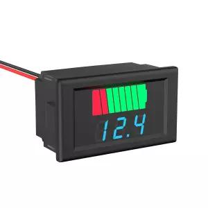 DC 배터리 미터 2 in 1 용량 전압 표시기 12V 24V 36V 48V 60V LED 디지털 테스터 - 방수 블루 디스플레이