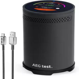 AEGTEST HOUND-3699 라돈 검출기 10분 측정 업데이트 청각 및 시각 경보 터치스크린 색상 표시 가정용 장기