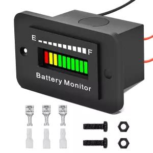 오토칸 배터리 모니터 12V 24V 36V 48V 60V 72V 골프 카트 미터 LED 디스플레이 연료 게이지 표시기 방수