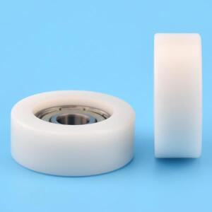 1개 8x32x12mm 내장형 608zz 베어링 고무 포장 POM/나일론 풀리 플랫 롤러 휠