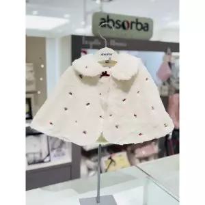 [압소바](하남점)[압소바 26FW 백일돌외출복선물]꼬모 퍼케이프(AB2672JT02)크림