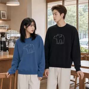 굿데이즈 남녀공용 캐주얼룩 긴팔 스?셔츠 데일리 맨투맨 폴라베어