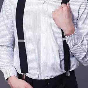 벨트 검정 남자 서스펜더 정장 멜빵-WFQRFXK