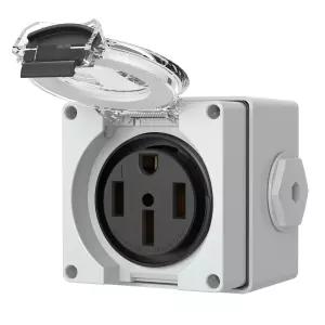 STARLO NEMA 14-50R 콘센트 50Amp RV 전원 박스 125/250볼트 전기차 발전기 용접기 등을 위한 실외 방진 및