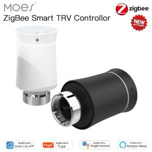 자동온도조절기 MOES ZIGBEE3 라디에이터 액추에이터 밸브 스마트 ALEXA 온도 TRV 음성 제어 조절기 히터