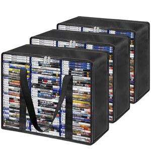 PUTNATRUE DVD 블루레이 보관 가방, 3팩 보관함 210개의 케이스(각각 70개), VHS, 비디오 게임, CD용 고해상도 미디어 플라스틱 정리함