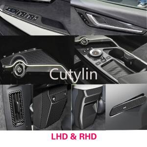 호환 EV6 GT 라인 2021 LHD RHD ABS 카본 파이버 센터 콘솔 윈도우 스위치 커버  리어뷰 미러 문