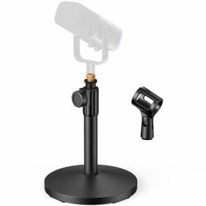 INNOGEAR 데스크탑 마이크 스탠드 홀더 MIC STAND 데스크 마운트 FIFINE용 | SHURE BLUE YETI용 전 금속 구조 무게 있는 철제 받침대 높이 조절 가능 3.3파운드 허용