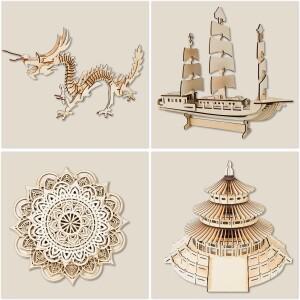 경량 크래프트 보드 합판, 미완성 얇은 목재 시트, 레이저 커팅 각인 DIY 모델링, 300x300x3mm