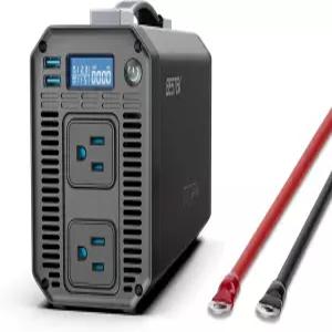 BESTEK 1200와트 파워 인버터 LCD 디스플레이 포함 12V DC 110V AC 자동차 콘센트 2개 5V/2.4A USB 포트