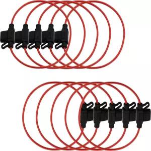30cm 와이어가 장착된 자동차 보트 트럭용 DITGEN 10pcs 인라인 16 AWG 블레이드 ATM 미니 퓨즈 홀더(10팩)