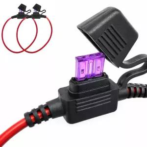 3AMP 미니 ATM 블레이드 퓨즈가 장착된 MGI 스피드웨어 18AWG 인라인 홀더 하네스 2팩