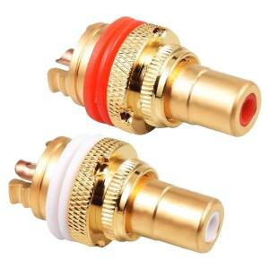 2/4Pcs 구리 RCA 암 잭 커넥터 CMC 오디오 스피커 와이어 터미널 패널 용 금도금 플러그 소켓