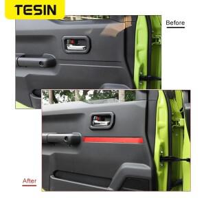 TESIN for Suzuki Jimny 2019 2020 부드러운 탄소 섬유 자동차 도어 내부 장식 커버 스티커 액세서리
