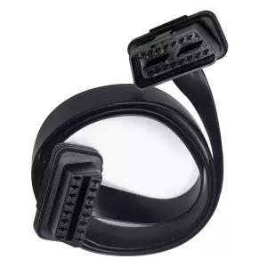 DCHAV OBD2 확장 케이블 OBDII 진단 익스텐더 어댑터 코드 플랫 리본 16핀 남녀 직각 II 포트 하네스 3피트
