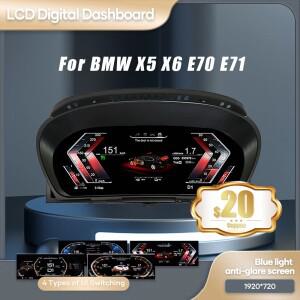 리눅스 자동차 LCD 대시 보드 BMW X5 시리즈 E70 E71 2006-2013 CCC CIC 계기판 가상 조종석 속도계 12.3