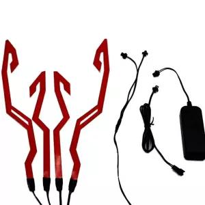 오토바이 헬멧 LED 스트립 4 액세서리 차 빛 품 EL in 스티커 방수 라이딩 경고