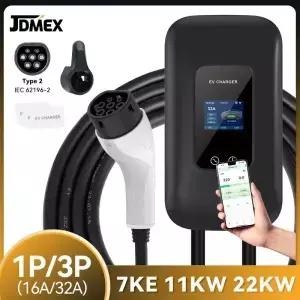 타입2 전기차 충전소 7KW 월박스 충전기 16A 32A 1/3상 고속 5m 앱 제어