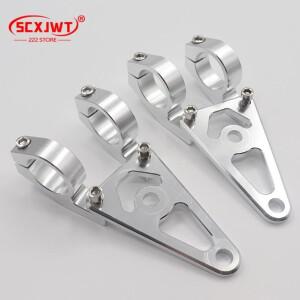 오토바이 헤드 라이트 장착 브래킷 실버 CNC 27mm 30mm 45mm 혼다 부품 용 프론트 포크 튜브