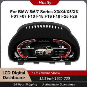 12.3인치 LCD 클러스터 디지털 계기판 BMW 5/6/7 시리즈 X3/X4/X5/X6 F01 F07 F10 F15 F16 F18 F25 F26 속