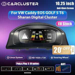 VW Caddy Touran Transportor T6 EOS Sharan Golf MK5 가상 계기판 조종석 용 Carcluster Lcd 디지털 대시