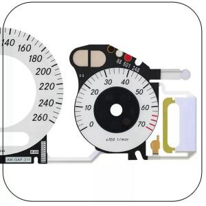 ABNF! 메르세데스 벤츠 W209 W211 C219용 EL 냉광 계기판이 있는 260KM/H 흰색 게이지 페이스
