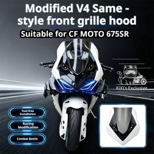 CFMOTO 675SR 675SS V4 스타일 일체형 프론트 페어링 레이싱 윈드스크린 오버사이즈 사이드 윙렛 사이드 디