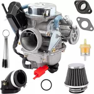 GY6 카뷰레터 150cc 4행정 152QMJ 엔진 전기 초크 모터사이클 스쿠터 24mm PD24J Carb 흡기 매니폴드 포함